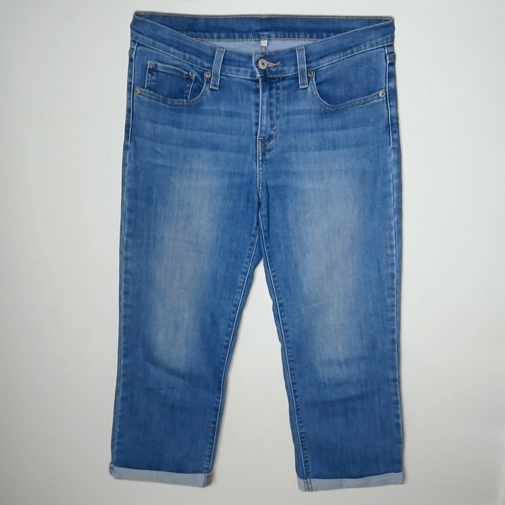 Levi's 529 Curvy‎ Bootcut Cropped Jeans Size 27 Medium Wash